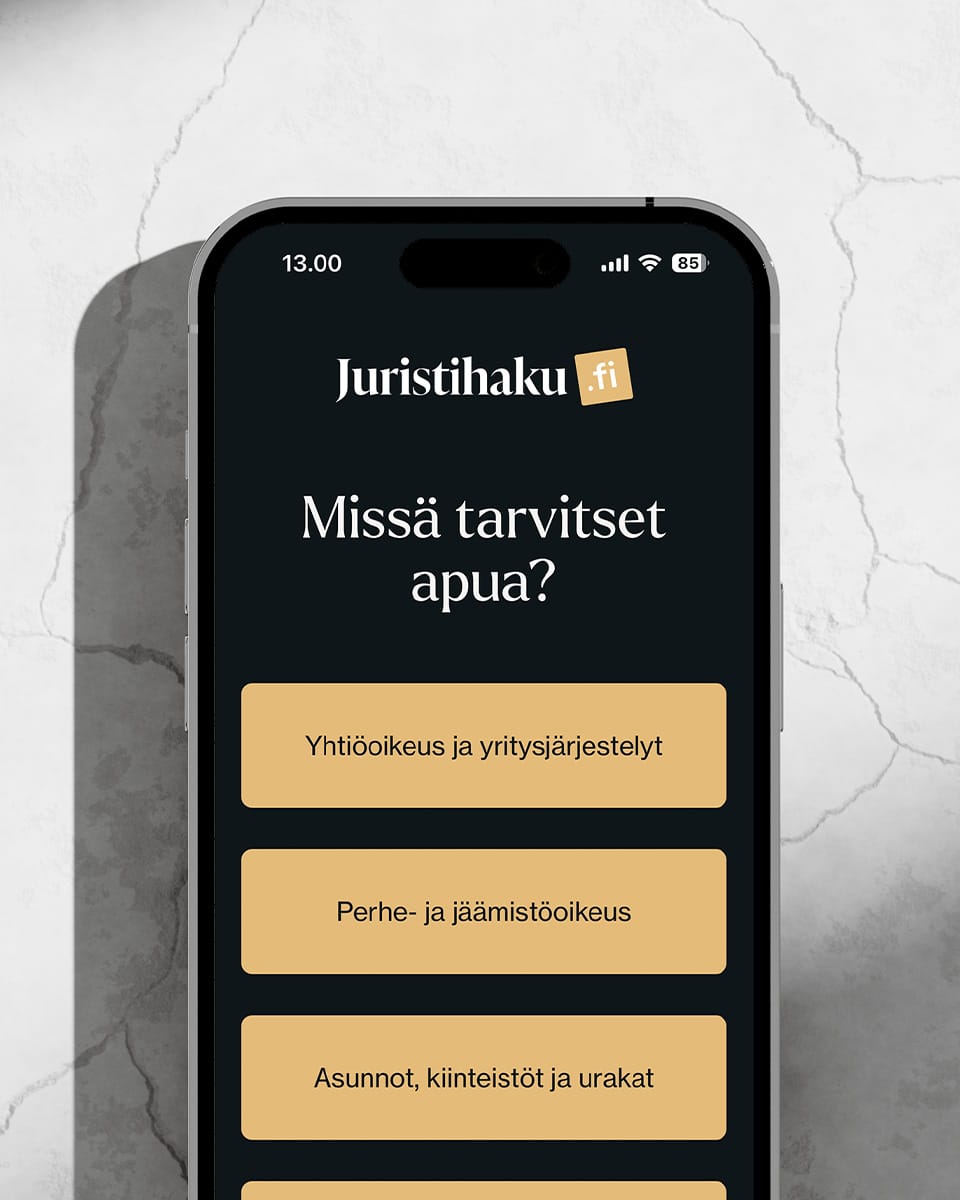 Katso aiheet, joista tarvitse lakiapua